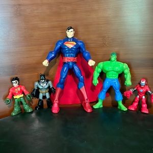 Lot of 5 DC & Marvel Toy Action Figures